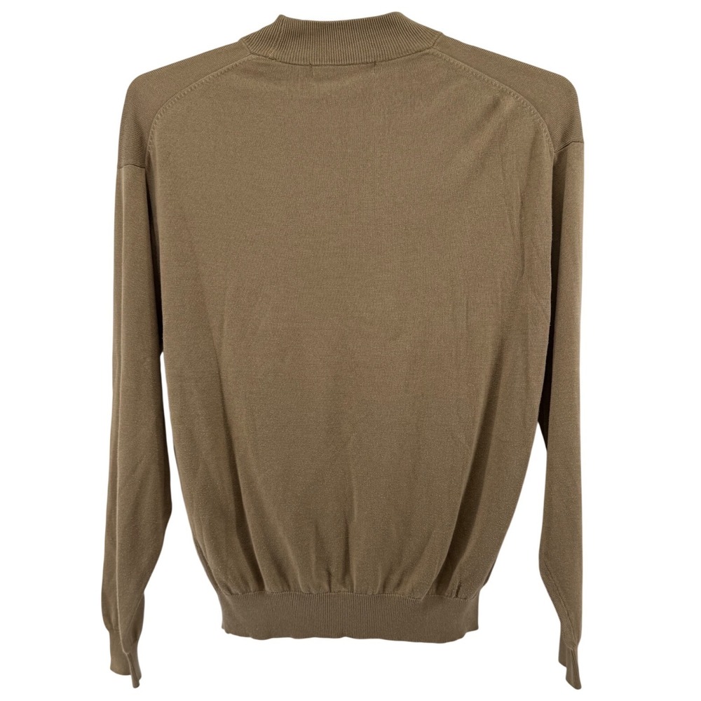 Pronto Uomo Mens Silk Cotton Blend Mock Neck Sweater Tan Brown Size M RN77219 - Picture 3 of 6